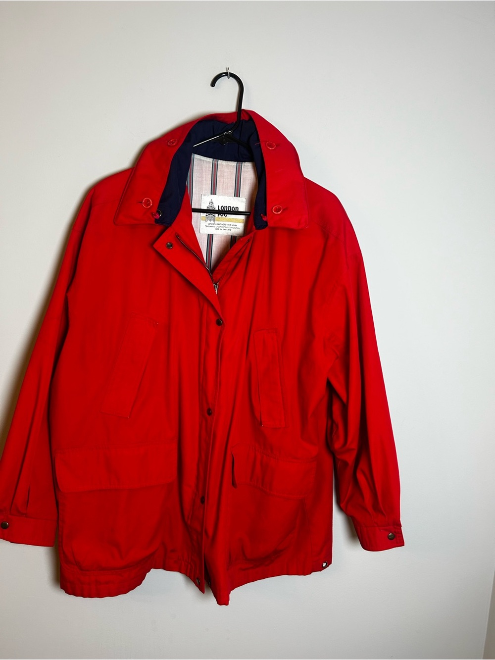 Vintage London Fog Red Women’sRaincoat with Hood